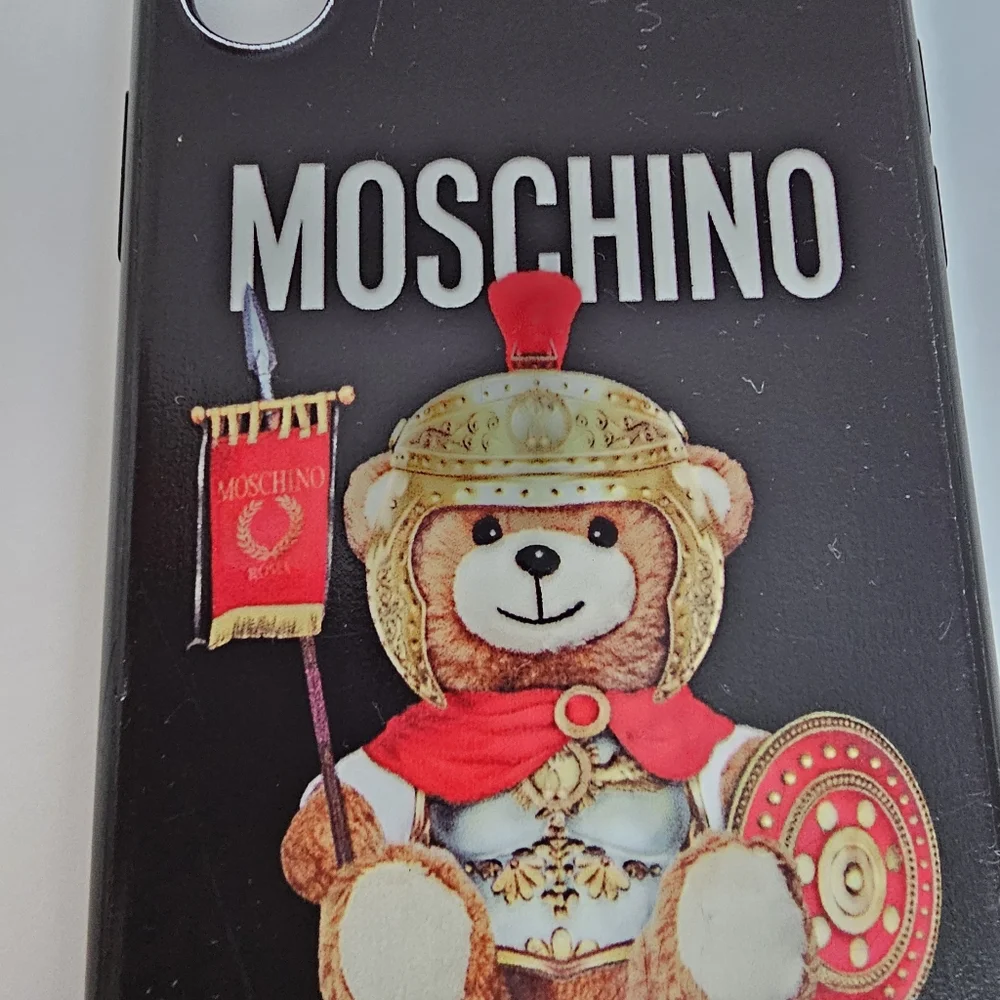 Moschino Roman Teddy Bear iPhone X/XS Case - Black Centurion Motif